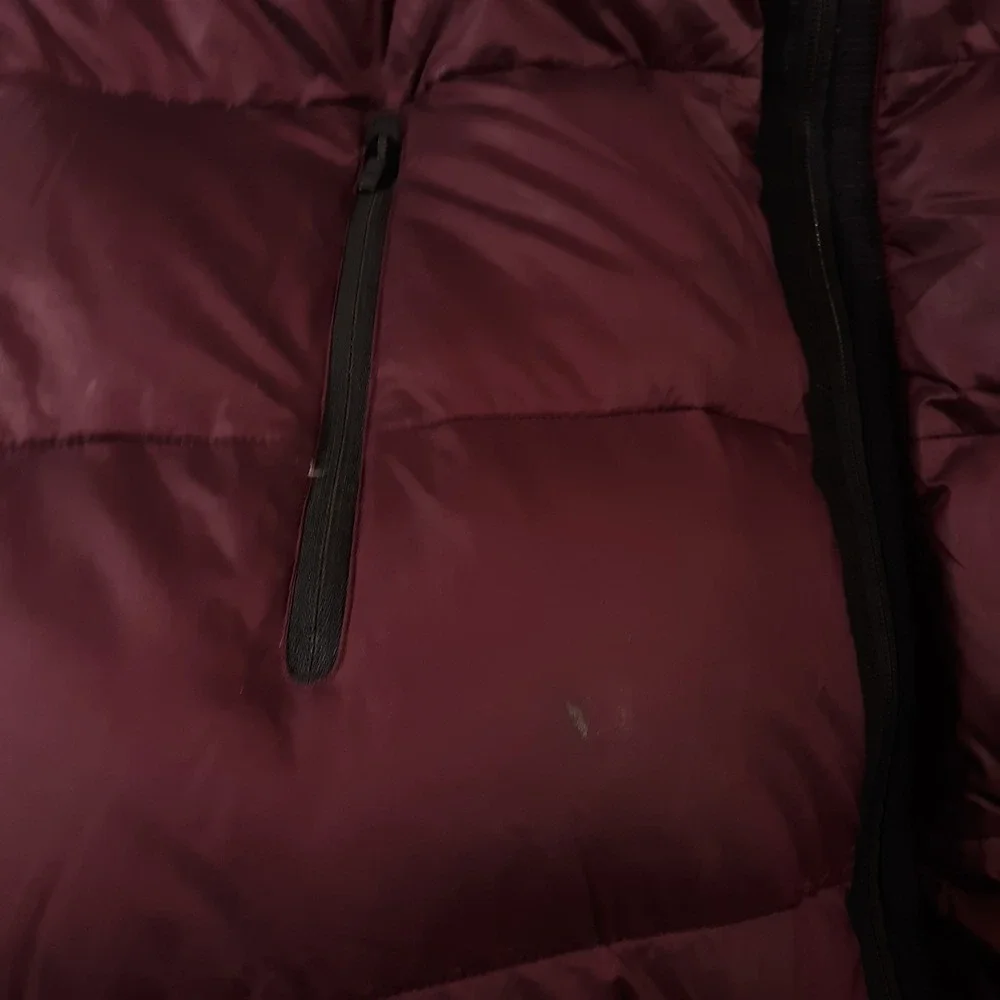 Lululemon Puffer Jacket Coat Womens 8 Full Zip Goose Down Maroon Hooded